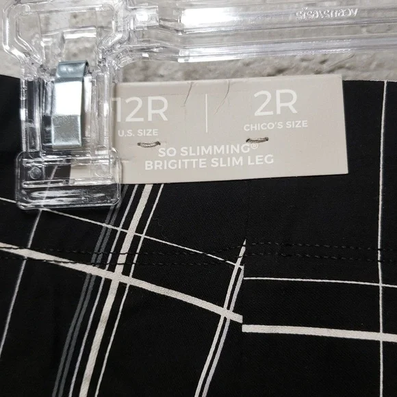 Chicos Black and White Checkered Womens Pants - Picture 6 of 7